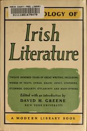 Cover of: An anthology of Irish literature.