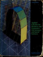 Cover of: Applied calculus for business and economics, life sciences, and social sciences by Raymond A. Barnett
