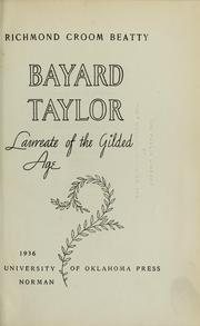 Cover of: Bayard Taylor: Laureate of the Gilded Age