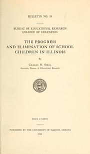 Cover of: The progress and elimination of school children in Illinois