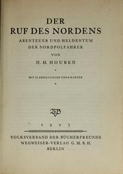 Cover of: Der Ruf des Nordens by H. H. Houben