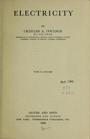 Cover of: Electricity. by Coulson, C. A.