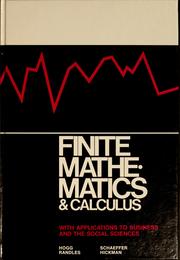 Cover of: Finite mathematics and calculus with applications to business and the social sciences