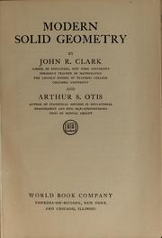 Cover of: Modern solid geometry