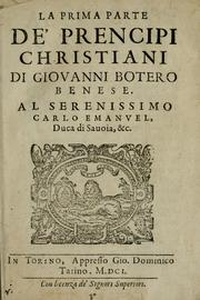 Cover of: Prencipi Christiani by Botero, Giovanni