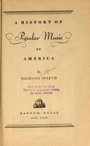 Cover of: A history of popular music in America.