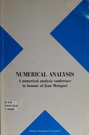 Cover of: Numerical analysis: a numerical analysis conference in honour of Jean Meinguet.