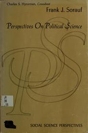 Cover of: Perspectives on political science
