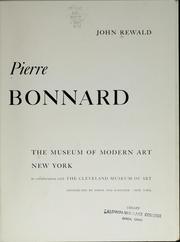Cover of: Pierre Bonnard. by Rewald, John