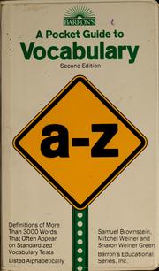 Cover of: A pocket guide to vocabulary by Brownstein, Samuel C.