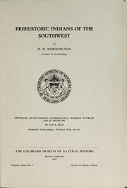 Cover of: Prehistoric Indians of the Southwest