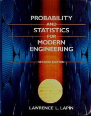 Cover of: Probability and statistics for modern engineering by Lawrence L. Lapin
