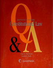 Cover of: Questions & answers: constitutional law : multiple choice and short answer questions and answers