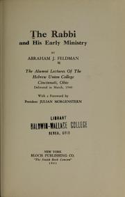Cover of: The rabbi and his early ministry
