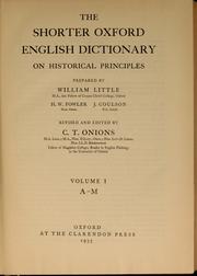 The shorter Oxford English dictionary on historical principles by Little, William