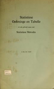 Cover of: Statistiese oefeninge en tabelle by Josua Malherbe Du Toit