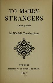 Cover of: To marry strangers: a book of poems