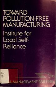 Cover of: Toward pollution-free manufacturing