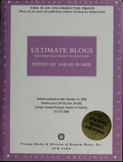 Cover of: Ultimate blogs by Sarah Boxer