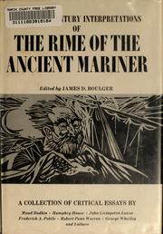 Cover of: Twentieth century interpretations of The rime of the ancient mariner: a collection of critical essays