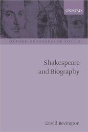 Cover of: Shakespeare and biography