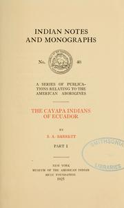 Cover of The Cayapa Indians of Ecuador
