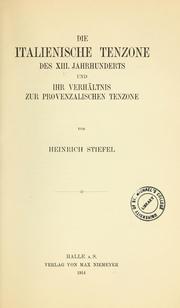 Cover of: Die italienische tenzone des XIII. jahrhunderts: und ihr verhältnis zur provenzalischen tenzone