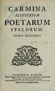 Cover of: Carmina illustrium poetarum italorum.