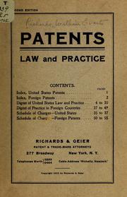 Cover of: Patent law and practice ... by Richards, William Evarts