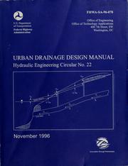 Cover of: Urban drainage design manual by S. A. Brown