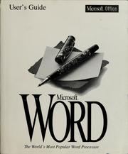 Cover of: Microsoft Word: version 6.0 : the world's most popular word processor : user's guide
