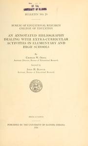 Cover of: An annotated bibliography dealing with extra-curricular activities in elementary and high schools