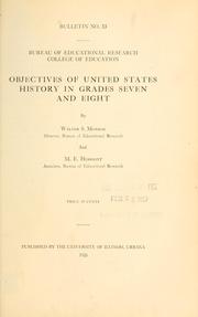 Cover of: Objectives of United States history in grades seven and eight