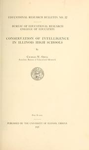 Cover of: Conservation of intelligence in Illinois high schools