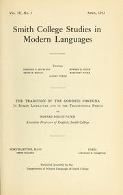 Cover of: The tradition of the goddess Fortuna in Roman literature and the transitional period by Howard Rollin Patch