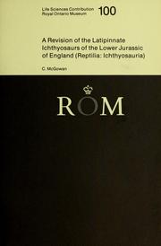 Cover of: A revision of the Latipinnate ichthyosaurs of the Lower Jurassic of England (Reptilia, Ichthyosauria)