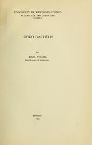 Cover of: Ordo Rachelis