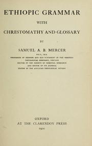 Cover of: Ethiopic grammar by Samuel A. B. Mercer