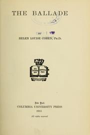 Cover of: The ballade. by Cohen, Helen Louise