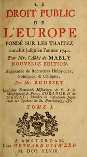 Cover of: Le droit public de l'Europe by Gabriel Bonnot de Mably