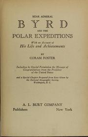 Cover of: Rear Admiral Byrd and the polar expeditions by Coram Foster