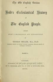 Cover of: The Old English version of Bede's Ecclesiastical history of the English people. by Saint Bede the Venerable