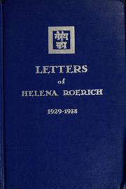 Cover of: Letters of Helena Roerich