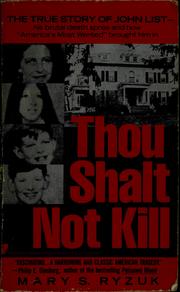 Cover of: Thou shalt not kill
