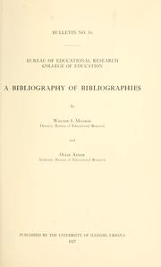 Cover of: A bibliography of bibliographies by Walter Scott Monroe