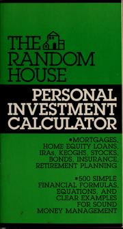 Cover of: The Random House personal investment calculator