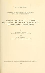 Cover of: Reconstruction of the secondary-school curriculum by Walter Scott Monroe