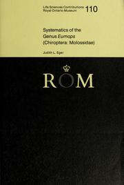 Cover of: Systematics of the genus Eumops (Chiroptera, Molossidae) by Judith L. Eger