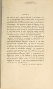 Cover of: The concept of vocational education in the thinking of the general educator, 1845-1945 by Arthur Beverly Mays