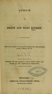 Cover of: Memoir of Joseph and Mary Kinsley ...
